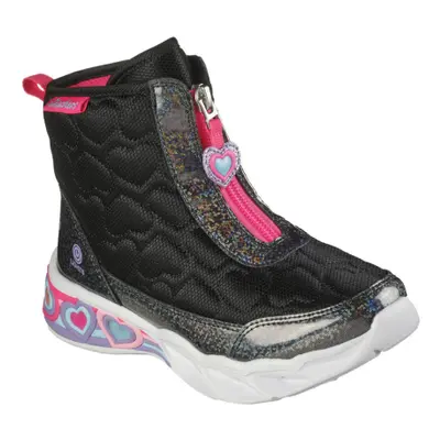 Dívčí vysoké zimní boty SKECHERS Sweetheart Lights Heart Hugger black