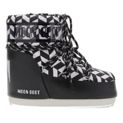 Dámské nízké zimní boty MOON BOOT MB ICON LOW OPTICAL-NA02 BLACK WHITE