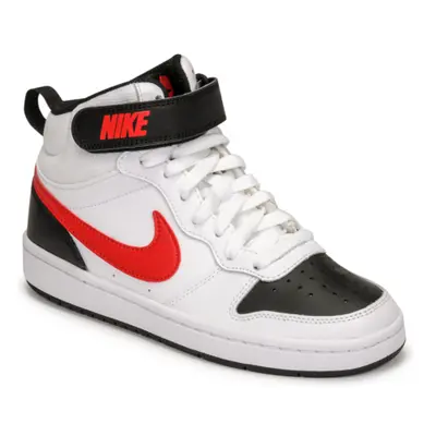 Chlapecká rekreační obuv NIKE Court Borough Mid 2 white black university red