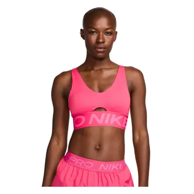 Dámská tréninková sportovní podprsenka NIKE PRO W NP INDY PLUNGE BRA BOLD-629 ASTER PINK PINKSIC