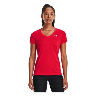 Dámské tréninkové triko s krátkým rukávem UNDER ARMOUR Tech SSV - Solid-RED-1255839-890