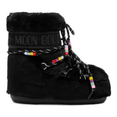 Dámské nízké zimní boty MOON BOOT MB ICON LOW FAUX FUR BEADS-N001 BLACK