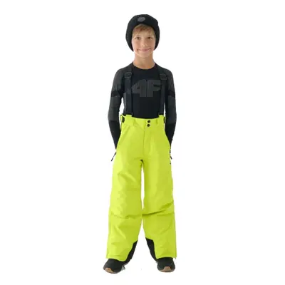 Chlapecké lyžařské kalhoty 4F JUNIOR TROUSERS FNK-JWAW24TFTRM656-45S-CANARY GREEN