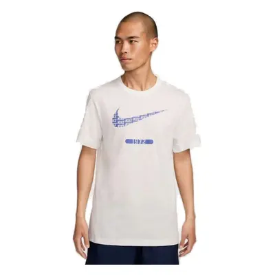 Pánské triko s krátkým rukávem NIKE M NSW TEE 6 MO SWOOSH-121 SUMMIT WHITE