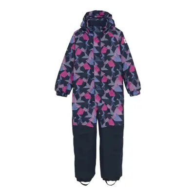 Dívčí zimní overal COLOR KIDS Coverall - AOP W. Contrast-5381-Pink Glo