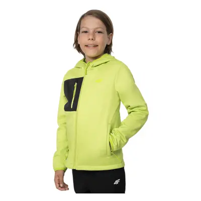 Chlapecká turistická softshellová bunda 4F JUNIOR SOFTSHELL JACKET M041-45S-CANARY GREEN