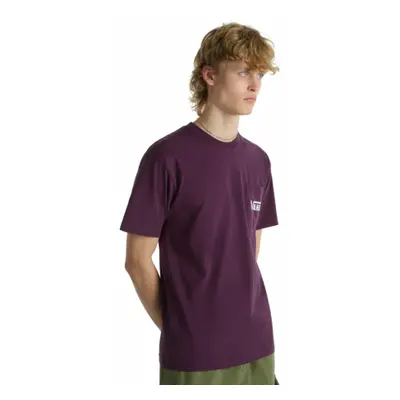 Pánské triko s krátkým rukávem VANS STYLE 76 BACK SS TEE-BLACKBERRY WINE-WHITE