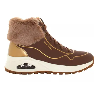 Dámské kotníkové zimní boty SKECHERS Uno Rugged Zip Up taupe gold