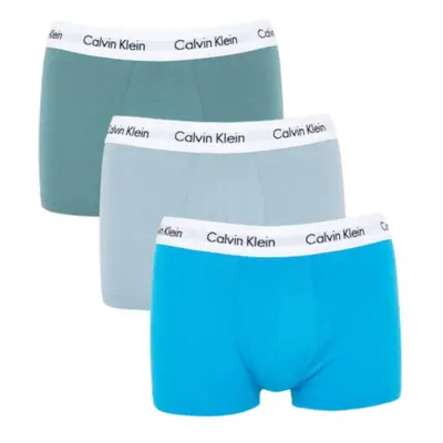 Pánské boxerky CALVIN KLEIN 3 PACK-LOW RISE TRUNK-VIV BL, ARONA, SAGEB GRN W WH WBS