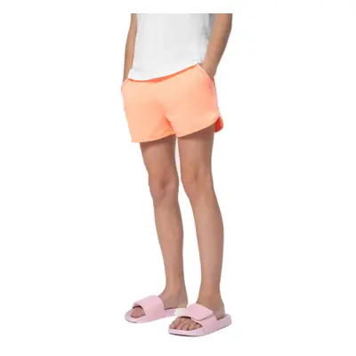 Dívčí teplákové kraťasy 4F JUNIOR SHORTS CAS F099-64N-SALMON CORAL NEON