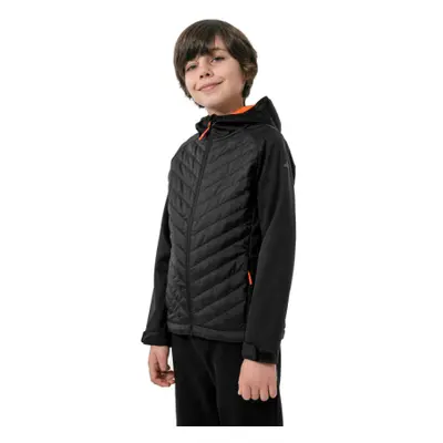 Chlapecká turistická softshellová bunda 4F JUNIOR BOYS SOFTSHELL JSFM002-20S-DEEP BLACK