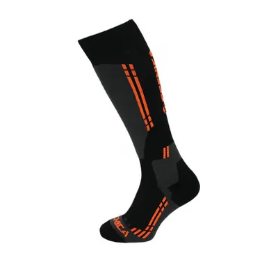 Lyžařské kompresní podkolenky (ponožky) TECNICA Competition ski socks, black anfhracite orange