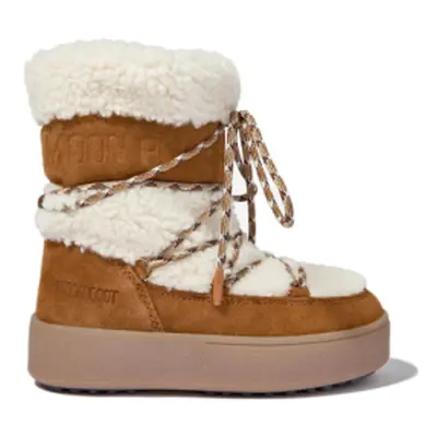 Dívčí kotníkové zimní boty MOON BOOT JTRACK TUBE SHEARLING, 001 whisky off white