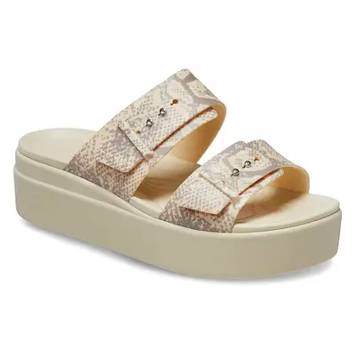 Dámské sandály na platformě (módní obuv) CROCS Brooklyn Snake Buckle Low Wedge vanilla multi