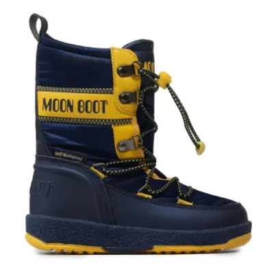 Chlapecké vysoké zimní boty MOON BOOT JR BOY BIKER, 003 blue yellow