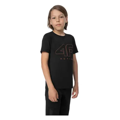 Chlapecké tréninkové tričko s krátkým rukávem 4F JUNIOR TSHIRT FNK M166-20S-DEEP BLACK