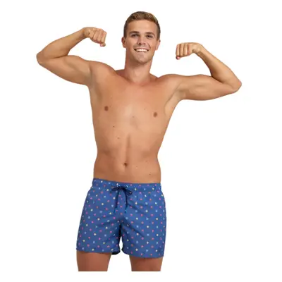 Pánské plavky ARENA MENS BEACH SHORT ALLOVER-540-grey blue microflowers multi