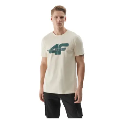 Pánské triko s krátkým rukávem 4F TSHIRT-4FWSS24TTSHM1317-12S-CREME