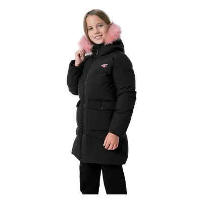 Dívčí bunda 4F JUNIOR GIRLS JACKET JKUDP004-20S-DEEP BLACK