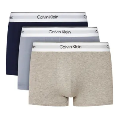 Pánské boxerky CALVIN KLEIN 3 PACK-LOW RISE TRUNK-NEW NAVY, TROPOSPHERE, GREY HEATHER