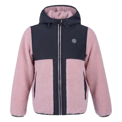 Dívčí flísová mikina se zipem COLOR KIDS Teddy fleece jacket, zephyr