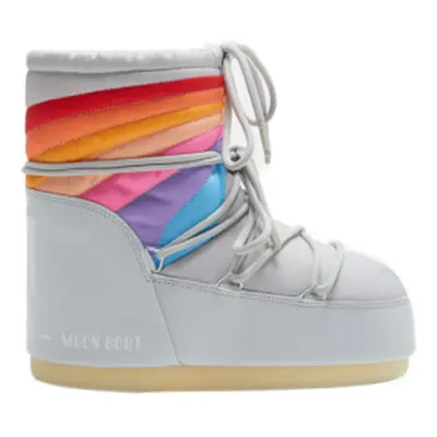 Dívčí kotníkové zimní boty MOON BOOT ICON LOW RAINBOW, 001 glacier grey