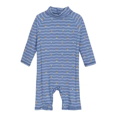 Chlapecké plavky COLOR KIDS Baby Suit L S, AOP, coronet blue