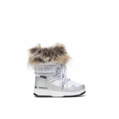 Dívčí kotníkové zimní boty MOON BOOT JR GIRL MONACO LOW, 001 white silver