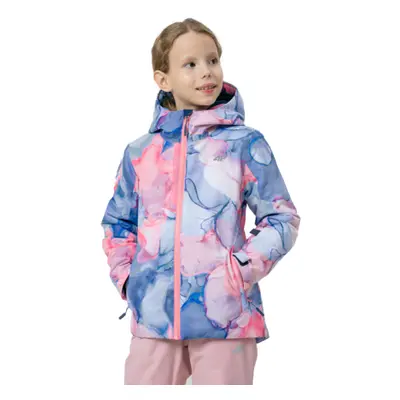 Dívčí lyžařská bunda 4F JUNIOR GIRLS SKI JACKET JKUDN002-56A-LIGHT PINK ALLOVER