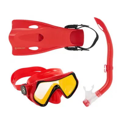 Juniorský potápěčský šnorchlovací set AQUALUNG HERO SET Junior-RED MIRROR