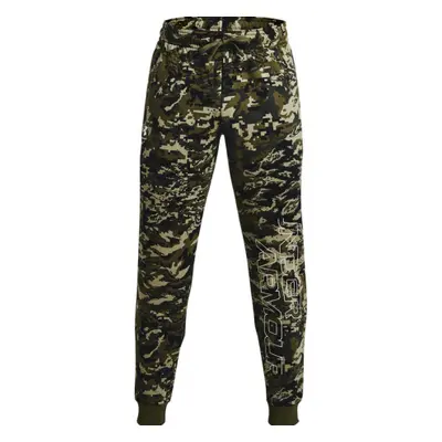 Pánské tepláky UNDER ARMOUR UA RIVAL FLC CAMO SCRIPT JGR-GRN