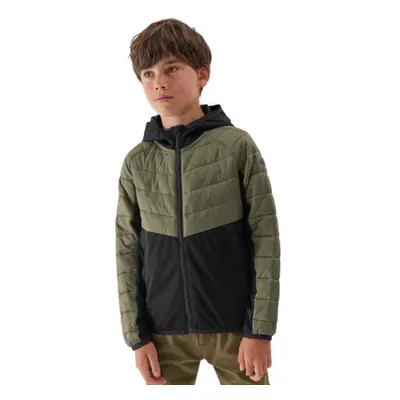 Chlapecká turistická softshellová bunda 4F JUNIOR TECHNICAL JACKET-JAW23TTJAM282-44S-OLIVE