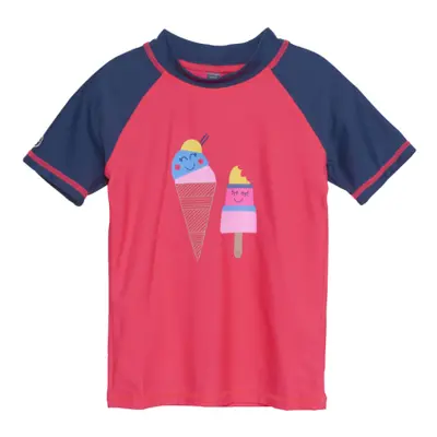 Dívčí tričko na koupání COLOR KIDS T-shirt W. Print, diva pink