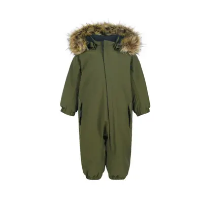 Chlapecký zimní overal COLOR KIDS Coverall w.fake fur, AF 20.000, dark olive 740620.9526