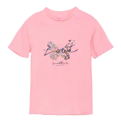 Dívčí tričko na koupání COLOR KIDS T-shirt W. Print, salmon rose