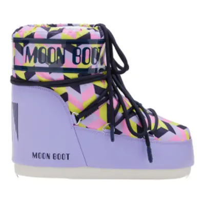 Dámské nízké zimní boty MOON BOOT MB ICON LOW OPTICAL-JB10 LILAC CYBER LIME