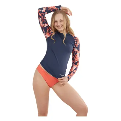 Dámske tričko na kúpanie FUNDANGO Joyce Long Sleeve Rashguard-354-sugar coral