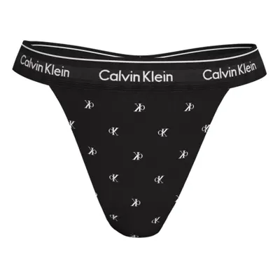 Dámské kalhotky CALVIN KLEIN 1 PACK-STRING THONG-DIAMOND LOGO_BLACK