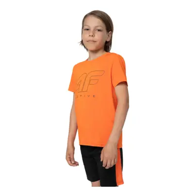 Chlapecké tréninkové tričko s krátkým rukávem 4F JUNIOR TSHIRT FNK M166-70S-ORANGE