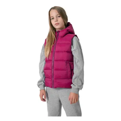 Dívčí vesta 4F JUNIOR GIRLS JACKET JKUDP002-53S-DARK PINK