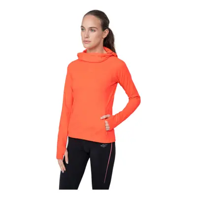 Dámská zateplená tréninková mikina s kapucí 4F WOMENS FUNCTIONAL SWEATSHIRT BLDF012-62N-RED NEON