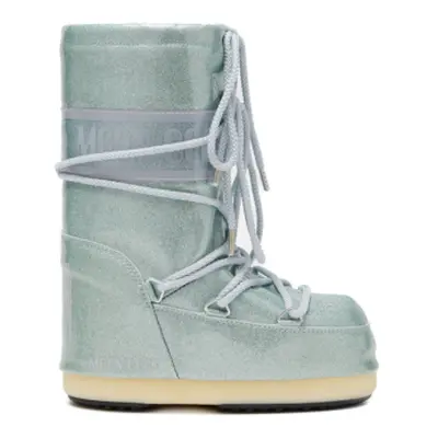 Juniorské vysoké zimní boty MOON BOOT MB ICON JR GLITTER-F001 LIGHT BLUE