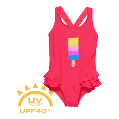 Dívčí plavky COLOR KIDS Swimsuit W. Application, diva pink