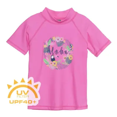 Dívčí tričko na koupání COLOR KIDS T-shirt W. Print, sugar pink