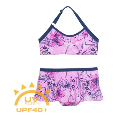 Dívčí plavky COLOR KIDS Bikini W. Skirt - AOP, begonia pink