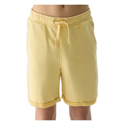 Chlapecké teplákové kraťasy 4F JUNIOR SHORTS CAS-4FJWSS24TSHOM279-73S-LIGHT LEMON