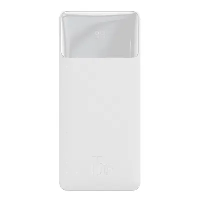 Baseus Bipow Power Bank 10000mAh 2x USB / USB-C / micro USB 15W, bílý (PPBD050002)