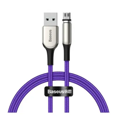 Baseus Zinc magnetický kabel USB / Micro USB 2A 1m, fialový (CAMXC-H05)