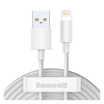 Baseus Simple Wisdom 2x kabel USB / Lightning PD 2.4A 1.5m, bílý (TZCALZJ-02)