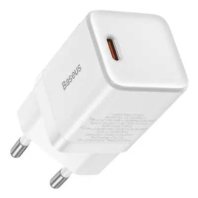 Baseus GaN3 síťová nabíječka USB-C 1C 30W, bíla (CCGN010102)